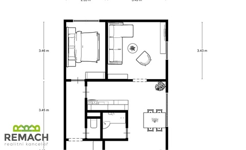 Prodej bytu 2+1, 44 m² - 8