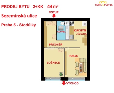 Prodej bytu 2kk, 46 m² 0