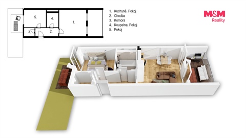 Prodej bytu 2kk, 53 m² - 0
