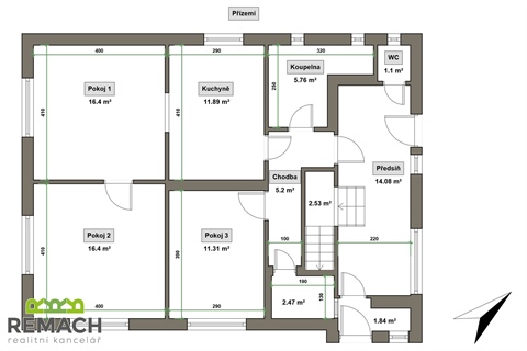 Pronájem bytu 3+1, 89 m² - 0