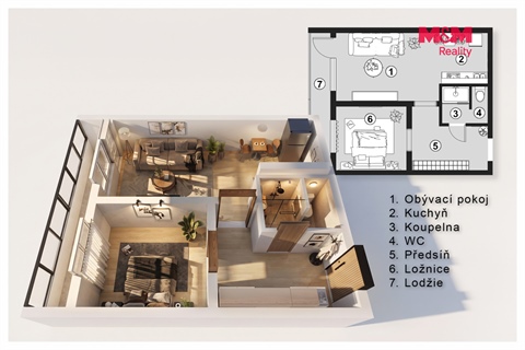 Prodej bytu 2kk, 46 m² - 0