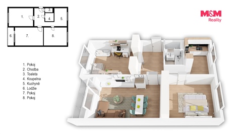 Prodej bytu 3+1, 68 m² - 0
