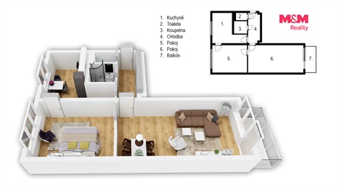 Prodej bytu 2+1, 58 m² - 2