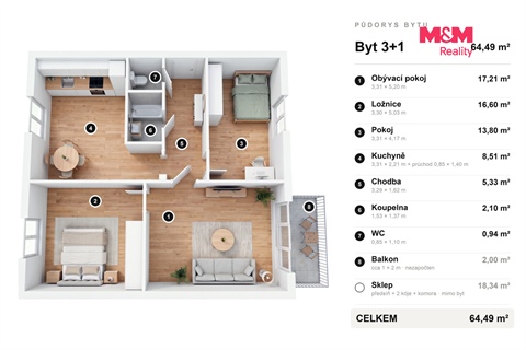 Prodej bytu 3+1, 64 m² - 18