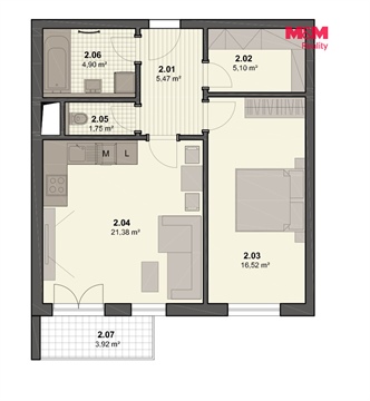 Pronájem bytu 2kk, 58 m² 4