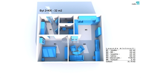 Prodej bytu 2kk, 32 m² - 2