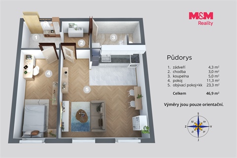 Pronájem bytu 2kk, 46 m² 12