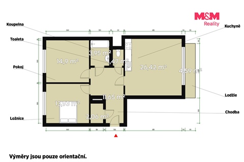 Pronájem bytu 3kk, 79 m² - 2