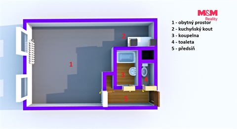 Prodej bytu 1kk, 31 m² 2