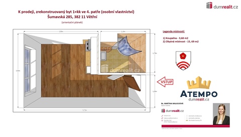 Prodej bytu 1kk, 19 m² - 0