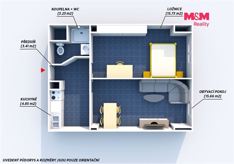 Pronájem bytu 2kk, 44 m² - 0