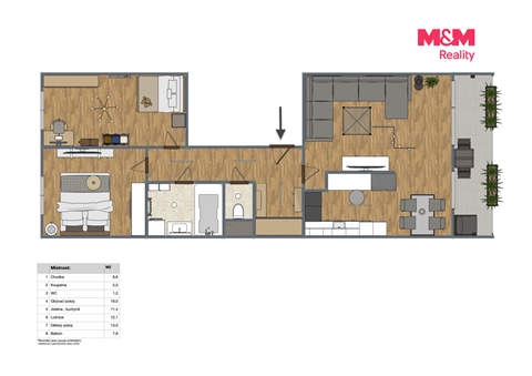 Prodej bytu 3kk, 68 m² 8