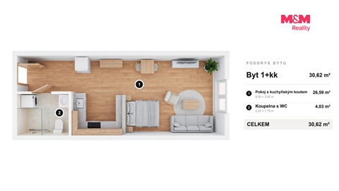 Prodej bytu 1kk, 30 m² - 8