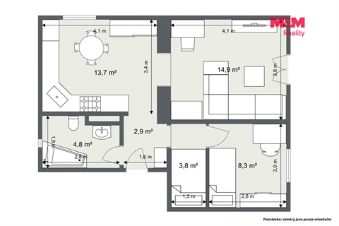 Prodej bytu 3kk, 48 m² 12