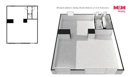 Pronájem obchodních prostor, 65 m² - 2