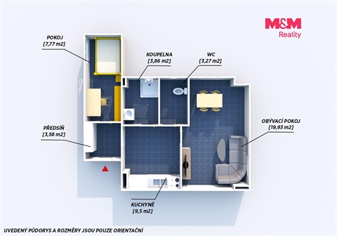 Pronájem bytu 2+1, 48 m² - 2