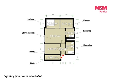 Prodej bytu 2kk, 53 m² - 0