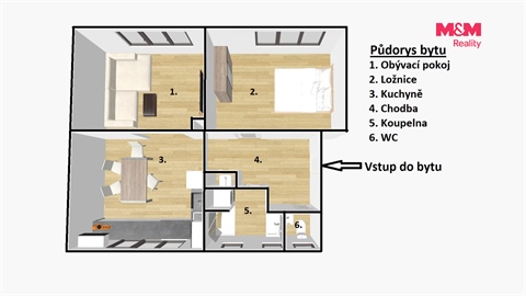 Prodej bytu 2+1, 63 m² - 2