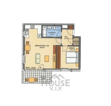 Prodej bytu 2kk, 55 m² 2