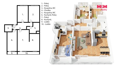 Prodej bytu 4kk, 92 m² - 2