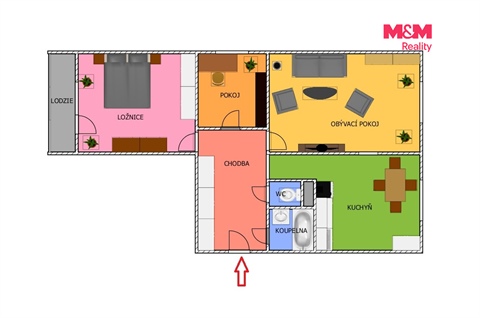Prodej bytu 3+1, 73 m² - 2