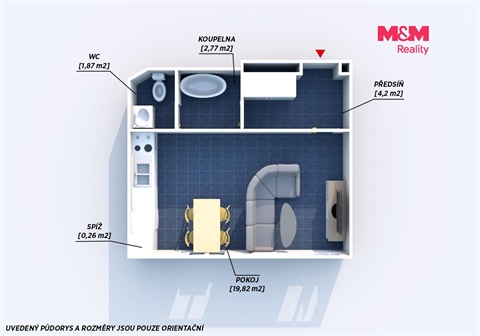 Pronájem bytu 1kk, 30 m² - 6