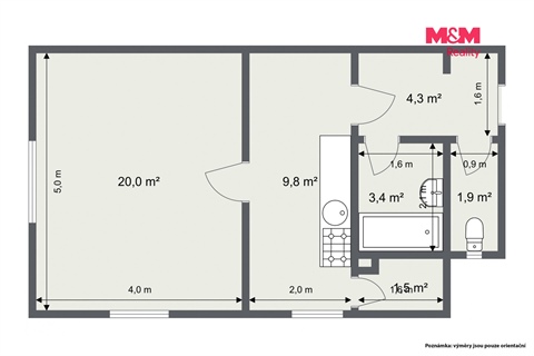 Prodej bytu 1+1, 40 m² 8