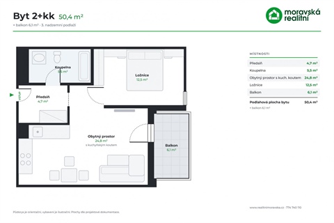 Pronájem bytu 2kk, 50 m² 8