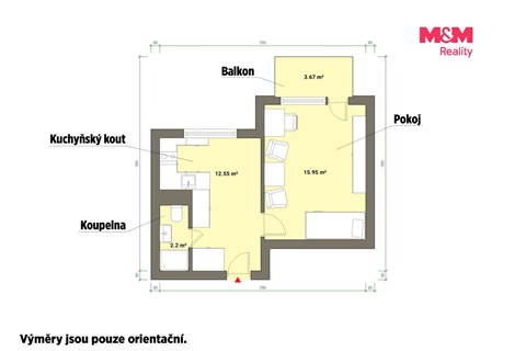 Prodej bytu 1+1, 30 m² - 2
