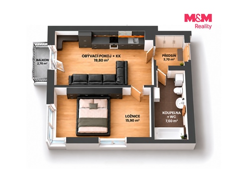 Pronájem bytu 2kk, 50 m² 14