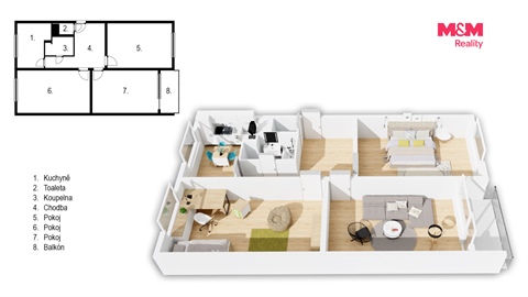 Prodej bytu 3+1, 80 m² - 2