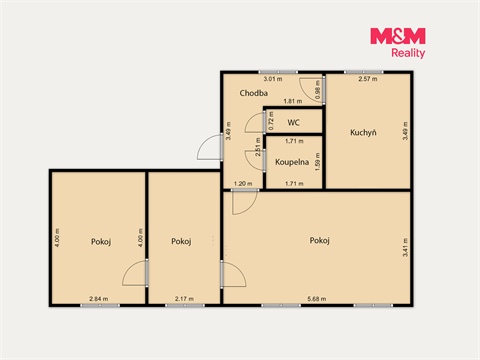 Prodej bytu 3+1, 61 m² 4
