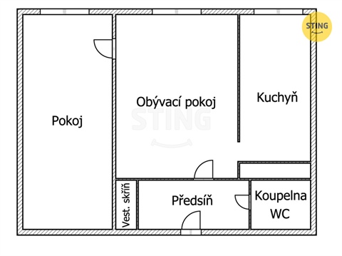 Prodej bytu 2+1, 45 m² - 4