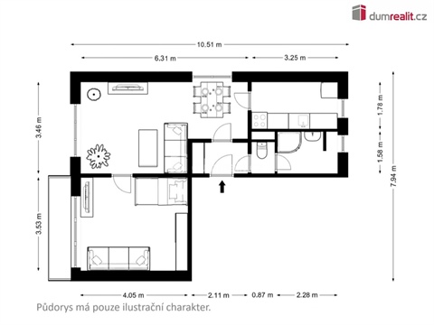 Pronájem bytu 2+1, 50 m² 2