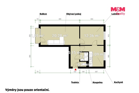 Pronájem bytu 2+1, 51 m² 4