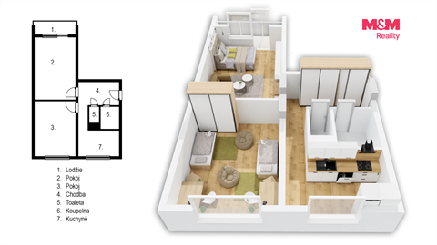 Prodej bytu 2+1, 61 m² 2