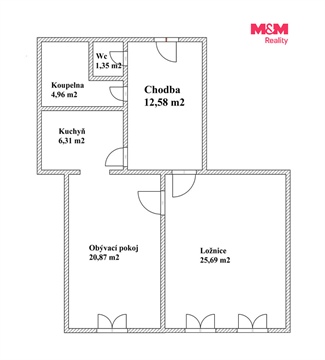Prodej bytu 2kk, 72 m² 8