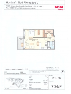Pronájem bytu 2kk, 54 m² - 0