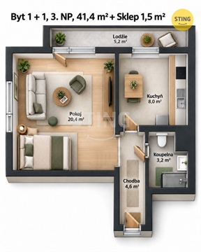 Prodej bytu 1+1, 36 m² - 16
