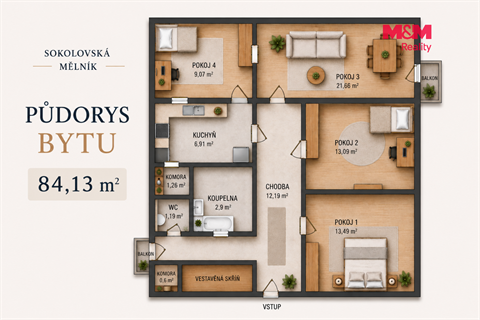 Prodej bytu 4+1, 84 m² 18