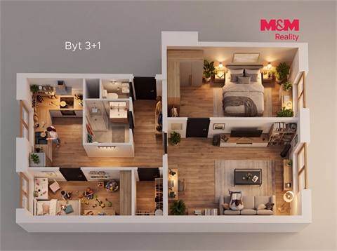 Prodej bytu 3+1, 66 m² - 2