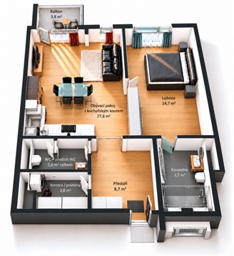 Prodej bytu 2kk, 65 m² - 2