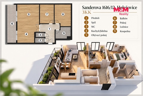 Prodej bytu 3kk, 83 m² 12