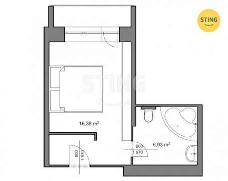 Pronájem bytu, 23 m² - 2